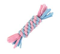 HugglePets Skye & Murphy Fleece Rope Log Tug Dog Toy | Pastel Blue & Pink | Handcrafted Super Soft Tugger | Perfect for Pups | Gentle on Teeth for Cleaning | Massages Gums Whilst Chewing | 26cm
