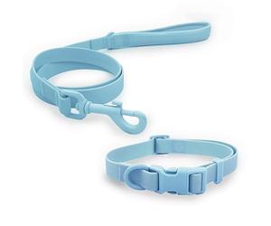 HugglePets Skye & Murphy Snappy Dog Lead and Collar Set - Weatherproof Wipe-Clean Easy-Fasten Snappy Dog Leads with Collars - Ocean Blue, Small 30-35cm - Dog Collar and Lead Set