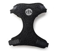 HugglePets Skye & Murphy Soft Teddy Bear Dog Harness | Noir (Classic Black) | Adjustable Plush Comfort Fit with Secure Straps | Everyday Cute Stylish Puppy Walking | Small (28-41cm)