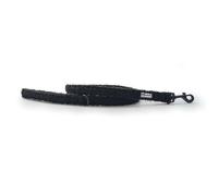 HugglePets Skye & Murphy Soft Teddy Bear Dog Lead | Noir (Classic Black) | Strong Soft Fleece Comfort Handle | Leash Accessory Clip | Everyday Cute Stylish Puppy Walking | 100 x 1.9cm (max. 35kg)
