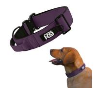 HugglePets Tactical K9 Adjustable Dog Collar, Purple, Small 40-50cm | Soft Padded Handle Control Training Dog Collars | Quick Release Buckle & Heavy Duty D-Ring | For All Strong Dog Breeds