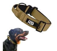 HugglePets Tactical K9 Endurance Adjustable Dog Collar, Sand, Small 40-50cm | Soft Padded Handle Control Training Dog Collars | Quick Release Buckle & Heavy Duty D-Ring | For All Strong Dog Breeds