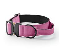 HugglePets Tactical K9 Endurance Dog Collar | Adjustable | Small Pink (40-50cm) | Soft Padded Handle Control Training | Quick Release Buckle & Heavy Duty D-Ring | For All Strong Dog Breeds