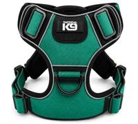 HugglePets Tactical K9 No Pull Dog Harness with NFC Digital ID - Teal, XL | Adjustable No Pull Harness for Dogs with Reinforced Grab Handle, 360° Reflectivity & Quick-Release Buckle