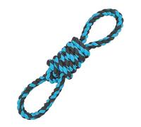 HugglePets Tactical K9 Super Tugger Dog Toy | Black & Blue | Braided Cotton with Tassels | Perfect For Dogs of All Ages & Breeds | Big Fun Fetch Tug Rope Chew | Cleans Teeth & Massages Gums | 52cm