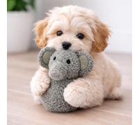 HugglePets Tiny Tails Ball Belly Elephant Ellie Dog Toy | for Small Dogs & Puppies | Grey 12cm | Soft Teddy-Texture Tennis Ball Comforter | Gentle on Little Teeth | Cute Comfort Cuddly Plush Fun Play