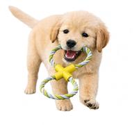 HugglePets Tiny Tails Figure 8 Rope Tugger Dog Toy | for Small Dogs and Puppies | 28cm Multi-Colour Interactive Teething Chew, Tug of War & Fetch Play | Gentle on Little Teeth for Safe Dental Care