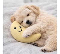 HugglePets Tiny Tails Molly Moon Dog Toy | for Small Dogs & Puppies | Yellow 18cm | Soft Teddy-Texture Smiley Face Design Squeaking Comforter | Gentle on Little Teeth | Cute Comfort Plush Squeaky Fun