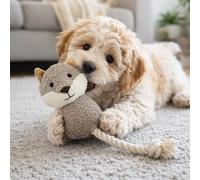 HugglePets Tiny Tails Ropey Fox Frankie Dog Toy | 25cm | with Rope for Chewing and Playing | Soft Cuddly Plush Calming Comforter for Small Dogs & Puppies | Interactive Squeaky Puppy Toys | All Breeds
