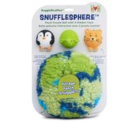 HuggleSnuffles SnuffleSphere Puzzle Ball - Interactive Enrichment Toy for Dogs, Hide and S og Toy for Ruff-Tex Balls & Treats, Puppy Games to Keep Them Busy, Foraging Plush for Boredom - Large, 8"
