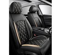 HUGGWRT 5 Seat Car Seat Covers for Ford F150 SuperCrew 2015-2026, Universal Seat Protector Sets, Full Leather Look Fit Rear and Front, Gold