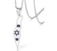 HUGGWRT Forever Connected Map Pendant Necklace for Couples Stainless Steel Hexagram Star Pendant Coordinates Jewelry for Women Men Respect Gift, silver map necklace