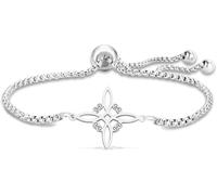HUGGWRT Witches Knot Bracelet Tetragrammaton Pentagram Celtic Witchcraft Pendant Adjustable Protection Pagan Jewelry for Women Men, Silver 2