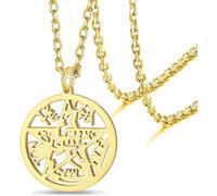 HUGGWRT Witches Knot Necklace Tetragrammaton Pentagram Celtic Pendant Protection Amulet Witchcraft Pagan Irish Jewelry Unisex, Tetragrammaton Necklace-Gold1