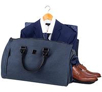 HUGH BUTLER - Men’s 4-in-1 Weekender Travel Bag, Duffle Bag with Garment Cover - Hand Luggage, Carry On for Clothes, Laptop, Shoes, and Toiletries - Elegant Dark Gray, for Suits