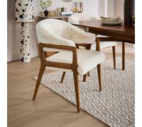 Hugh Dining Chair, Ivory Faux Fur