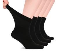 Hugh Ugoli Men Diabetic Ankle Socks | Super Soft & Thin Bamboo Socks | Wide & Loose for Swollen Ankles, Non-Binding Top & Seamless Toe | 4 Paris, Black, Shoe Size: UK 10.5-12.5 (EU 44-47)