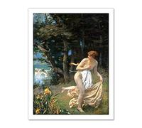 Hughes Diana's Maidens Bathing Forest Painting Large Framed Art Print Poster Wall Decor 18x24 in