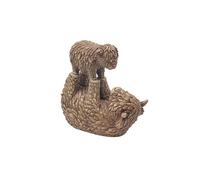 Hughie Highland Cow & Calf Figurine 20cm Home Decoration Sculpture Gifts