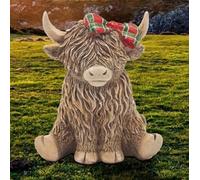 Hughie Highland Cow Ornament, Tartan Bow, Lesser and Pavey, Gift Boxed