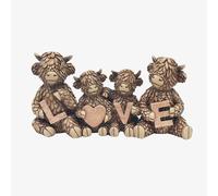 Lesser & Pavey Hughie Highland Cows Love Figurine For Home & Office | Home Decor Ornaments Gift For Women & Men | Beautiful Figurine For Indoor & Outdoor | Living Room Decor Ornaments