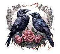 Hugin and Munin Odins Ravens Viking Sticker Car Sticker for Motorcycle, Notebook, Skateboard, Scooter, Helmet, Fridge, Luggage or Car Sticker (10 x 10 cm)
