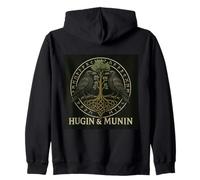Hugin & Munin the Ravens Odin Viking Celts Valhalla Odin Zip Hoodie