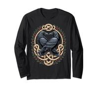 Huginn & Muninn Ravens - Norse Myth Celtic Knot Artwork Long Sleeve T-Shirt