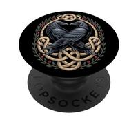 Huginn & Muninn Ravens - Norse Myth Celtic Knot Artwork PopSockets Adhesive PopGrip