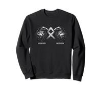 Huginn muninn viking raven with rune symbol icon Sweatshirt