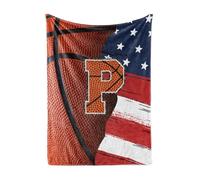 Huglanket Basketball Blanket for Boys, Teen, Coaches, Personalized Blanket with Initials, Flannel Throw Blanket for Birthday, Christmas, 50x65 Inches, P