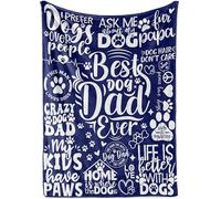 Huglanket Dog Dad Gifts - Dog Dad Flannel Blankets Throws for Men, Perfect for Birthday, Christmas, Thanksgiving - 50" x 65"