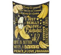 Huglanket Funny Banana Gifts, Unique Banana Flannel Throw Blanket, 50 x 65 inch, Skin Friendly
