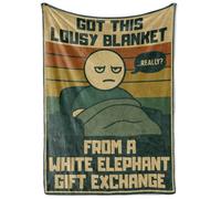 Huglanket Funny White Elephant Gifts for Adult Useful, Best White Elephant Gifts Exchange Party Idea, Bed Flannel Blankets for Women/Men, Size 50"x 65" - Lousy Blanket