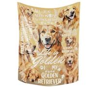 Huglanket Golden Retriever Gifts, Flannel Blanket Throw, 65 X 50 Inches - Life is Golden