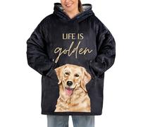Huglanket Golden Retriever Gifts for Women Men, Blanket Gifts for Dog Mom Dog Dad on Birthday, Christmas - Life is Golden