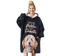 Huglanket Goldendoodle Gifts Wearable Blanket Hoodie, Oversized Wearing Blanket for Goldendoodle Dog Owners