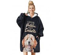 Huglanket Goldendoodle Gifts Wearable Blanket Hoodie, Oversized Wearing Blanket for Goldendoodle Dog Owners