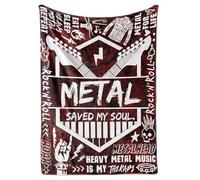Huglanket Heavy Metal Music Blanket - Gifts for Rock and Roll, Punk Lovers, Metalheads - Soft Throw Blanket 50"x65"