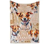 Huglanket Jack Russell Terrier Gifts for Women, Jack Russell Flannel Blanket Throws for Dog Mom Dad, Perfect for Birthday Christmas Thanksgiving, 50" x 65"