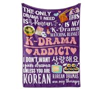 Huglanket Korean Drama Gifts Kdrama Merch Blanket for Women, Flannel Throws for K Drama Lovers, Violet, 50"x 65"