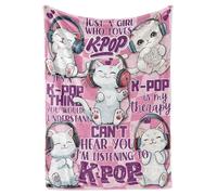 Huglanket Kpop Gifts for Teen Girl K Pop Lovers, Kpop Merch Stuff Blanket for Women for Birthday, Christmas, Cats, 50"x 65"