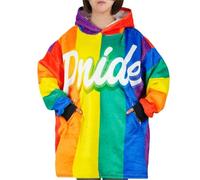 Huglanket LGBTQ Gifts, Pride Month Gifts, Gifts for Gay, Lesbian, Trans, LGBT Rainbow Wearable Flannel Blanket Hoodie, Oversized Flannel Hooded Blanket One Size, Multicolor, One size