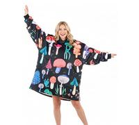 Huglanket Mushroom Lovers Gifts, Mushroom Blanket Wearable, Wearable Blanket Hoodies for Adults, Oversized Flannel Hooded Blankets, Gifts for Birthday, Christmas, and so on, One Size Fits All,