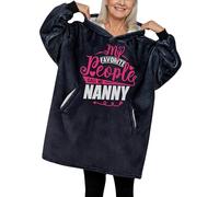 Huglanket Nanny Gifts for Grandma, for Mother's Day, Wearable Blanket Hoodie, Oversized Hooded Blanket, Cozy, Warm, One Size - Call Me, Call Me Nanny, 34.6'' × 33.5''