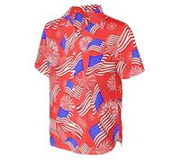 HUGLAZY 80s 90s Outfit Hawaiian Shirt for Men Big and Tall Short Sleeve Button Down Shirts Funny Party Outfit, Flag, Large