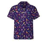 HUGLAZY Hawaiians Shirt for Men Short Sleeves Button Down Beach Shirt Summer Party Outfit, Fiesta, XL