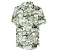 HUGLAZY July 4th Day Hawaiian Shirt for Men Tropical Short Sleeve Button Down Shirts Funny Party Outfit, Camo Fighter Bomber, 3XL