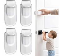 HugLock - Hug Lock Child Proof Door Lock, Tool-Free Slide-On，4 pcs | Suitable for a door frame width of approximately 3.5 cm, Heavy-Duty Anti-Tamper Door Guard Prevents Ultimate Peace of Mind