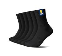 Huglux 6 pairs Sports Socks for Men & Women,Cotton Comfortable Crew Socks,Breathable black Socks for Outdoor Walking Hiking Running,Athletic Socks Mens Socks
